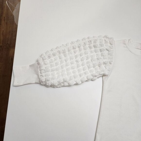 Girls Cute Cube Textured Ruffle Sleeve Long Sleeve Top Size 6-7 - Picture 4 of 6